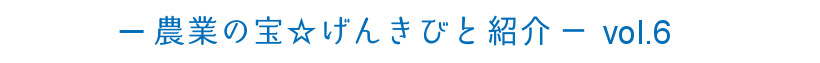 －農業の宝☆ げんきびと紹介－　vol.6